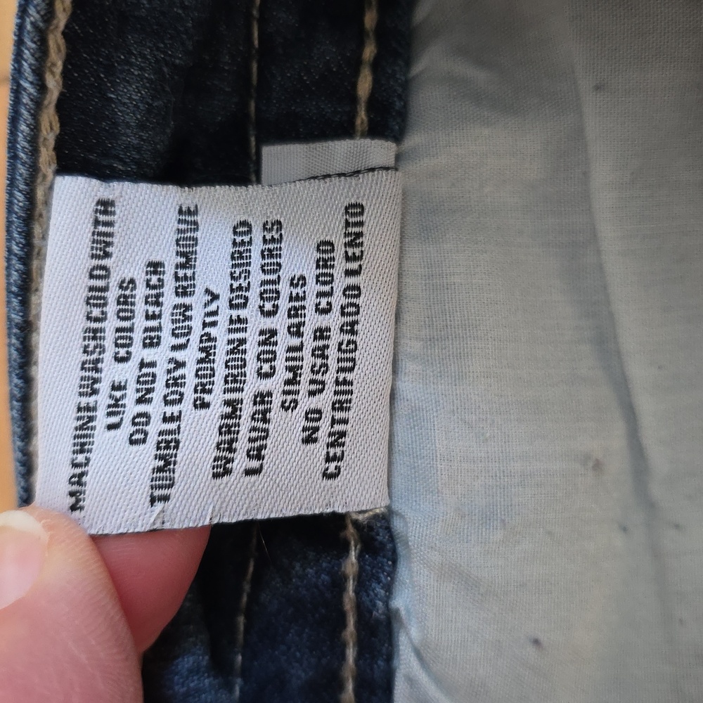 VGS Roll Up Skinny Jean with Tan Decorative Stitching Size 16 - Picture 6 of 10